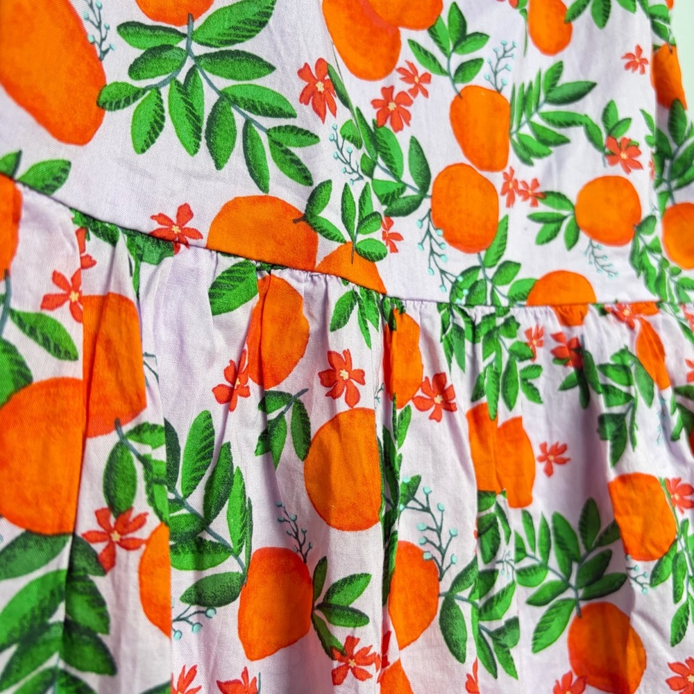 J Crew Women Sz 0 Strappy Orange Fruit Midi Dress Purple SUM25 Spring NWT - Picture 9 of 16